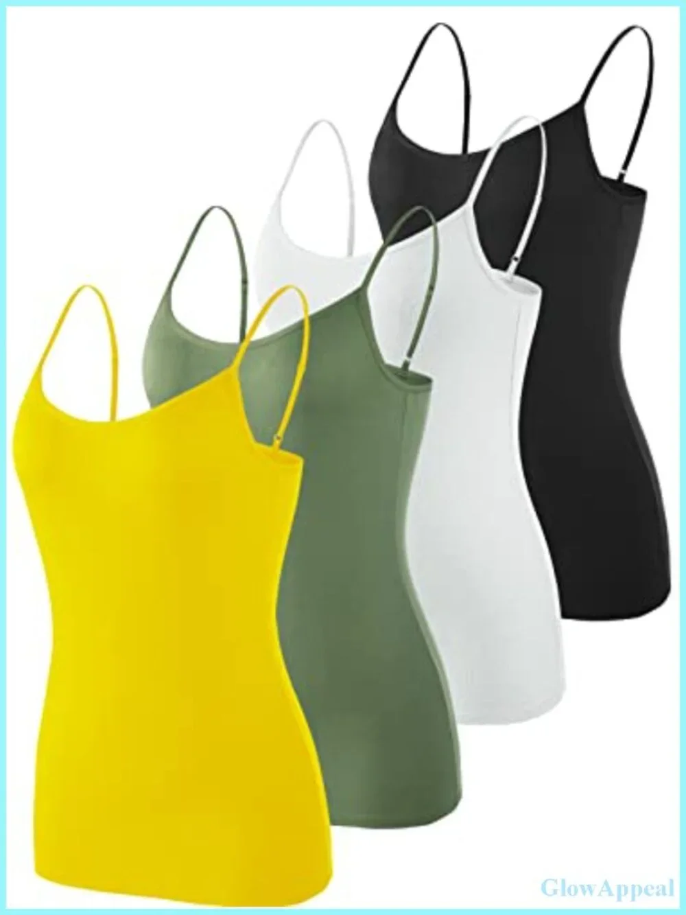 Women's Basic Solid Camisole Adjustable Spaghetti Strap Tank Top